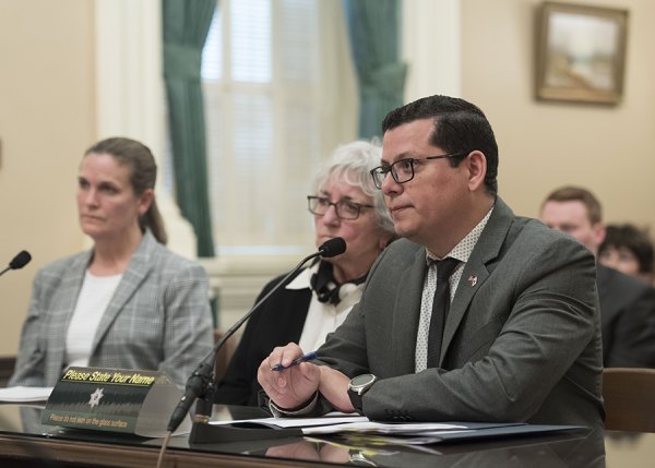 Assemblyman Rudy Salas at recent legislative hearing.